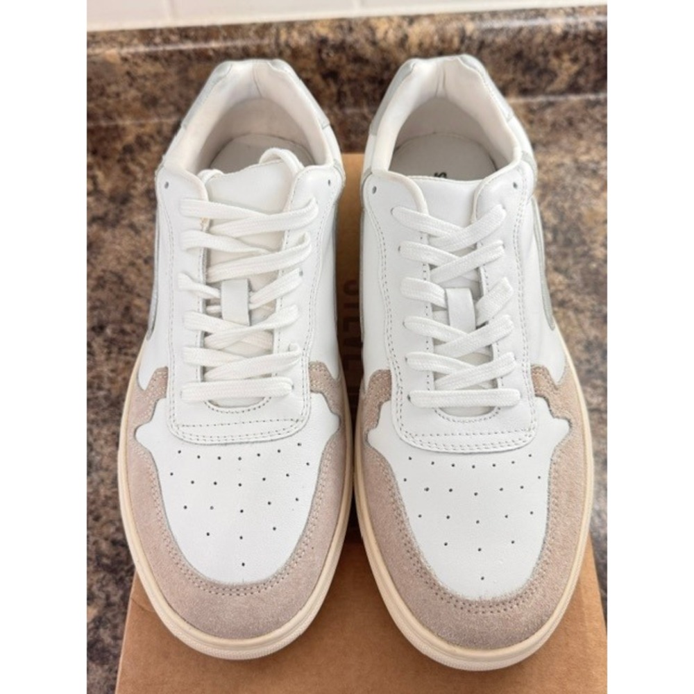 Steve Madden Centre Mens White Silver Suede Leather Sneakers CENT05M1 9.5 - Picture 5 of 14
